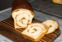 Cinnamon Raisin Bread, "junior" loaves, own recipe

20070512-15.39.55